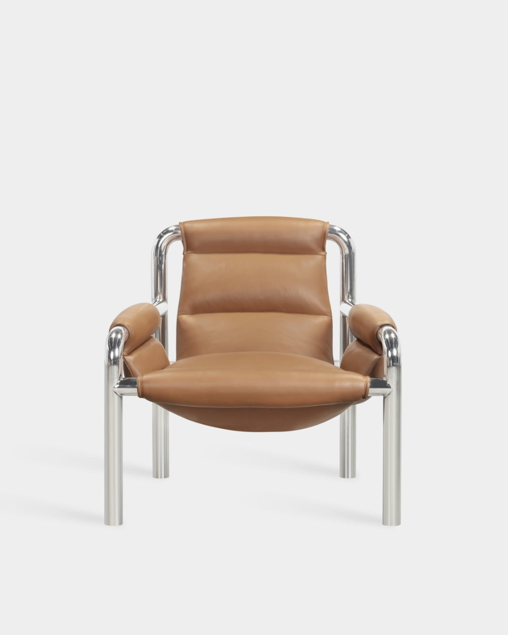 Atli Lounge Chair - Chrome-plated legs - Parma col. Cognac
