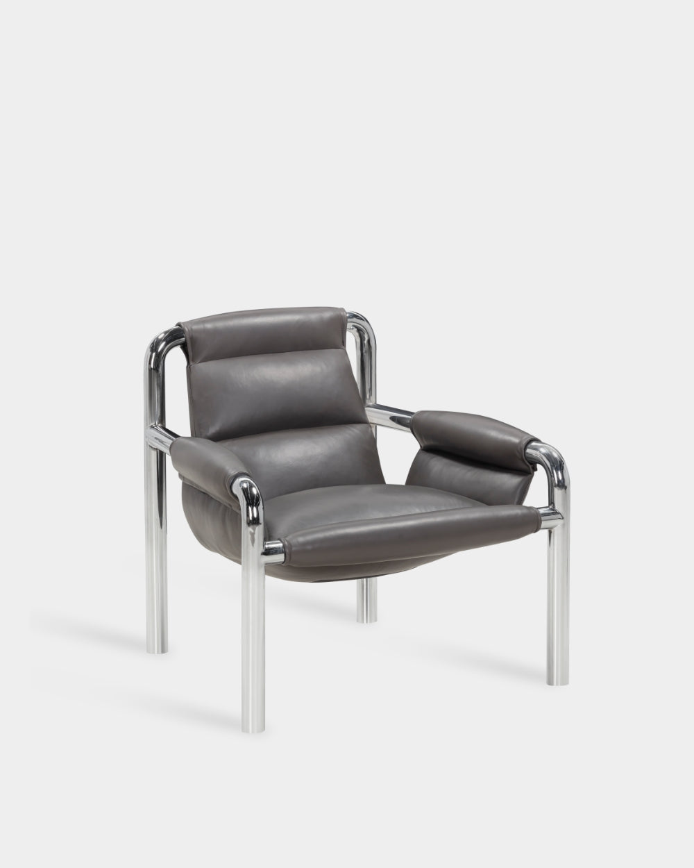 Atli Lounge Chair - Chrome-plated legs - Parma col. Graphite