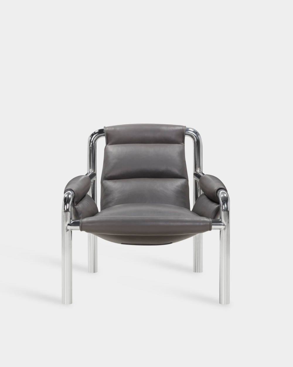 Atli Lounge Chair - Chrome-plated legs - Parma col. Graphite
