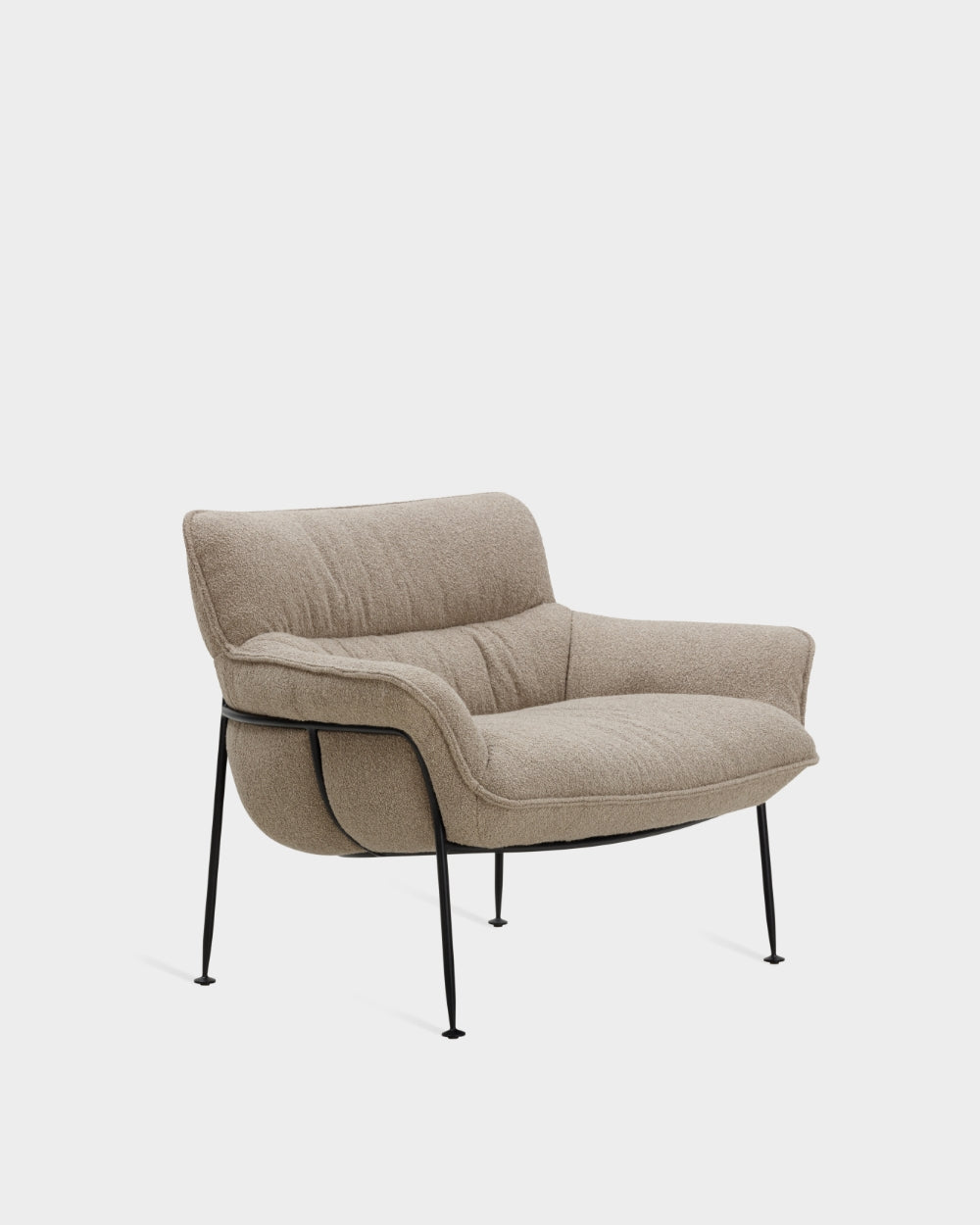 Duvet Lounge Chair - Black steel frame - Cuddle col. 04