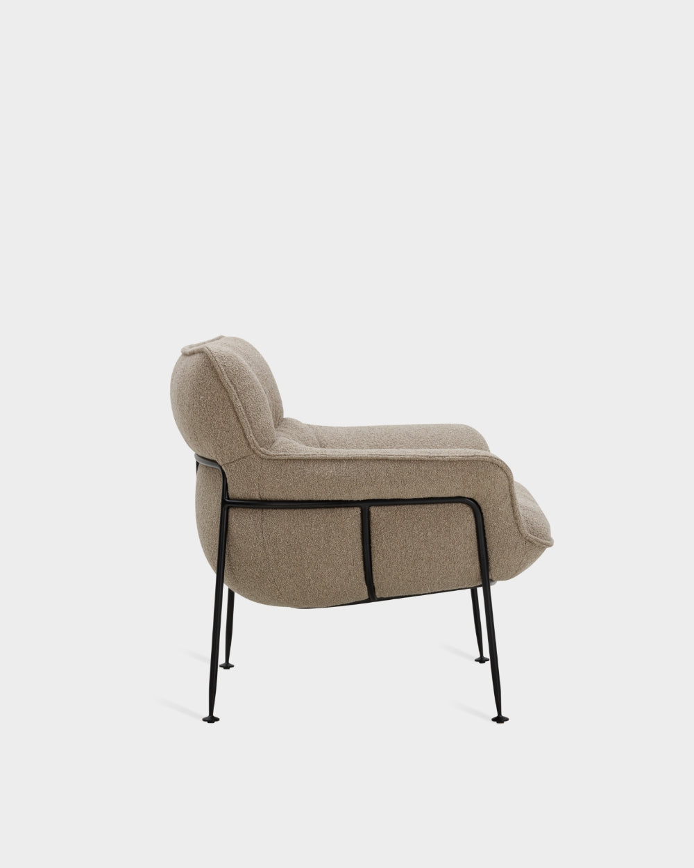 Duvet Lounge Chair - Black steel frame - Cuddle col. 04