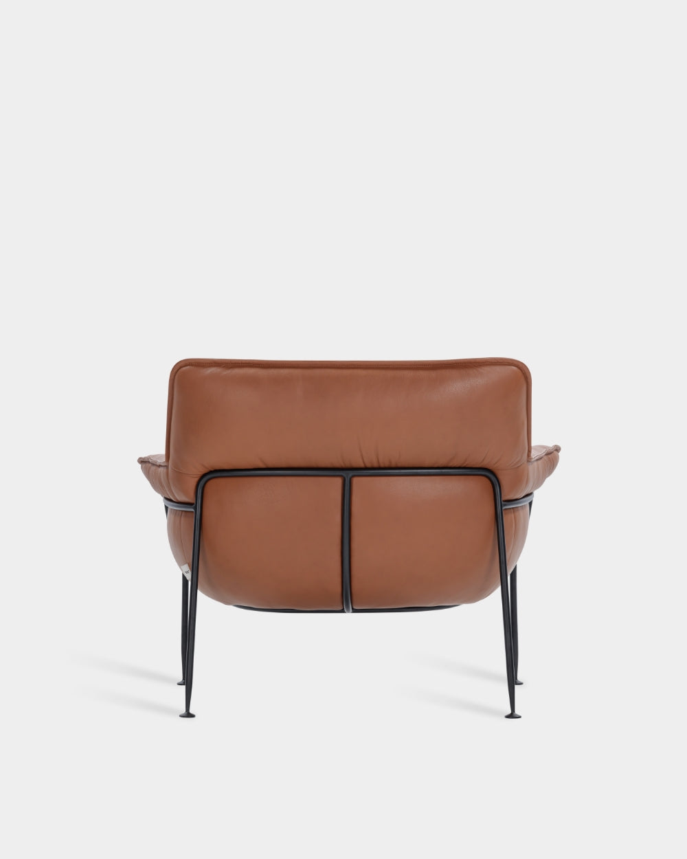 Duvet Lounge Chair - Black steel frame - Parma col. Cognac