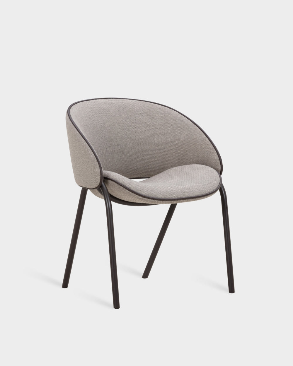 Folium Dining Chair - With leather piping - Fiord col. 262