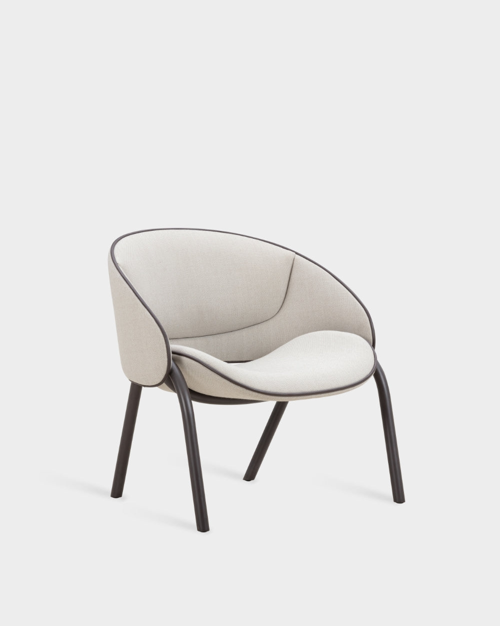 Folium Lounge Chair - With leather piping - Umber col. 61277