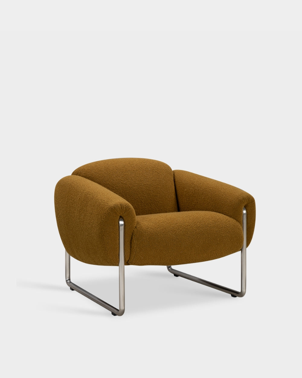 Odette Lounge Chair - Brushed steel legs - Baru col. 0450