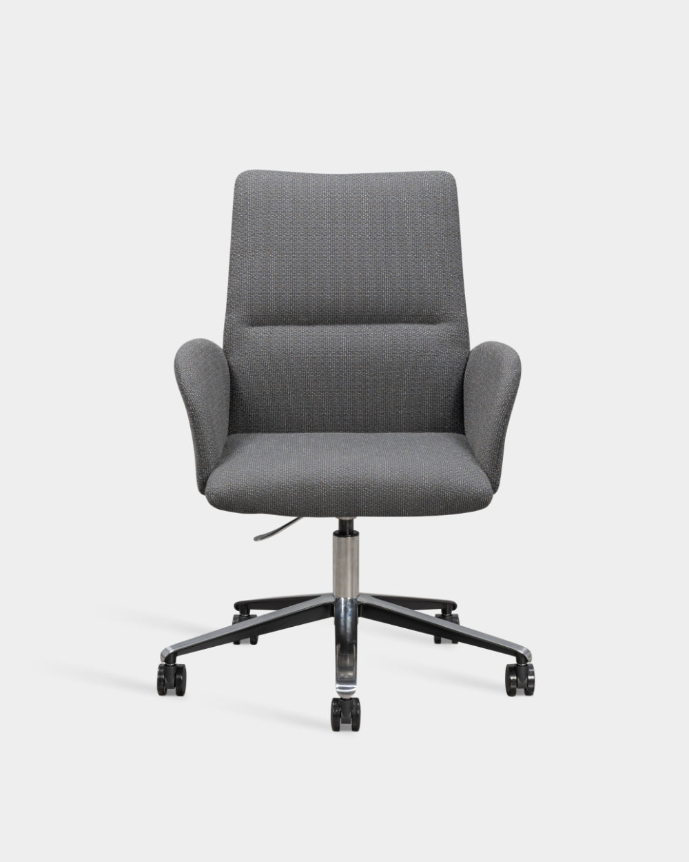 Ori High Back Chair with upholstered armrests - Swivel base with castors and gas lift - Twisted Flower col. 0162