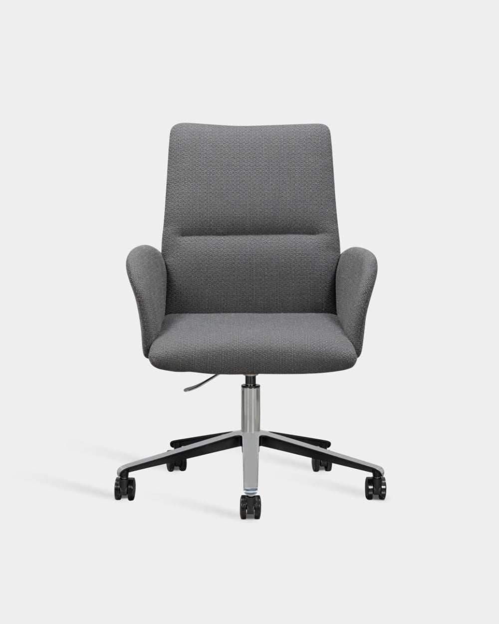 Ori High Back Chair with upholstered armrests - Swivel base with castors and gas lift - Twisted Flower col. 0162