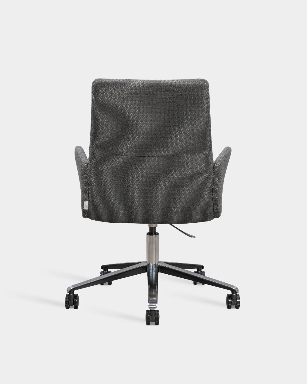 Ori High Back Chair with upholstered armrests - Swivel base with castors and gas lift - Twisted Flower col. 0162
