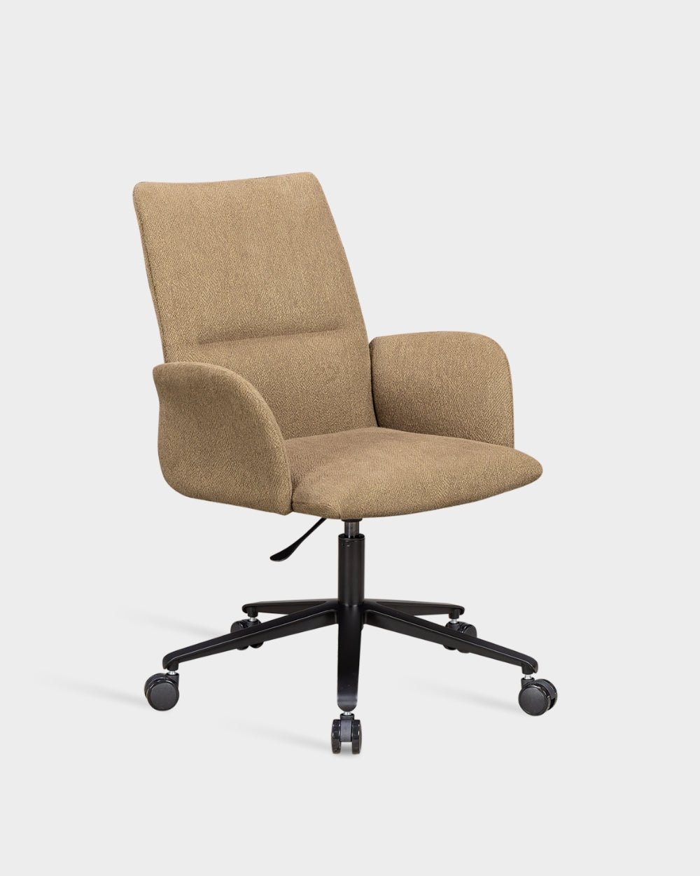 Ori High Back Chair with upholstered armrests - Swivel base with castors and gas lift - Keiga col. 0252