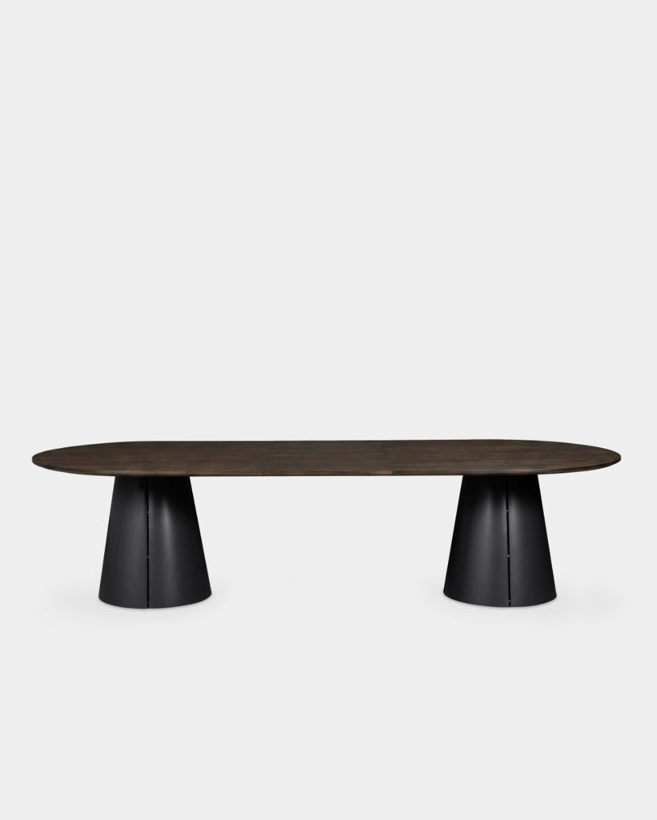 Trim Table - 300 x 120 cm - Black/Dark brown oak veneer