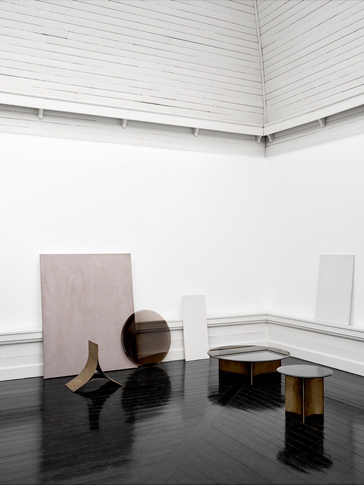 Arc Table - Small - Brass patinated steel