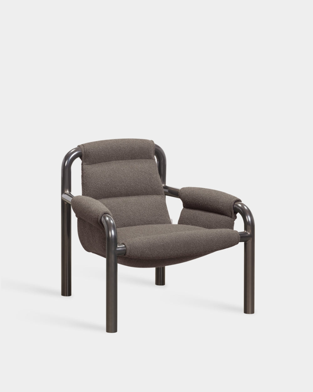 Atli Lounge Chair - Dark grey lacquered legs - Cuddle col. 06