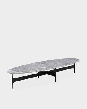 Floema Coffee Table - Oval - Grey Emperador marble