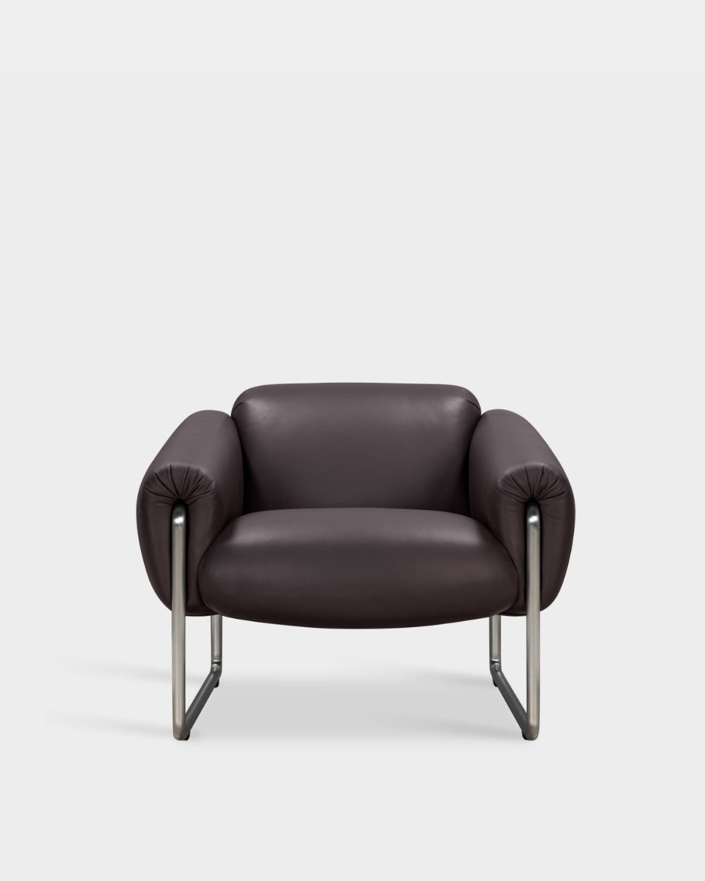 Odette Lounge Chair - Brushed steel legs - Parma col. Mocca