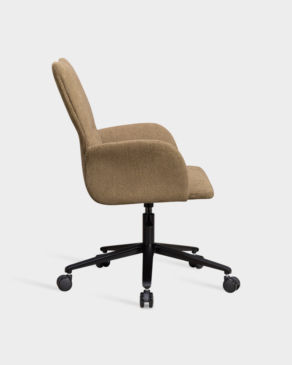 Ori High Back Chair with upholstered armrests - Swivel base with castors and gas lift - Keiga col. 0252