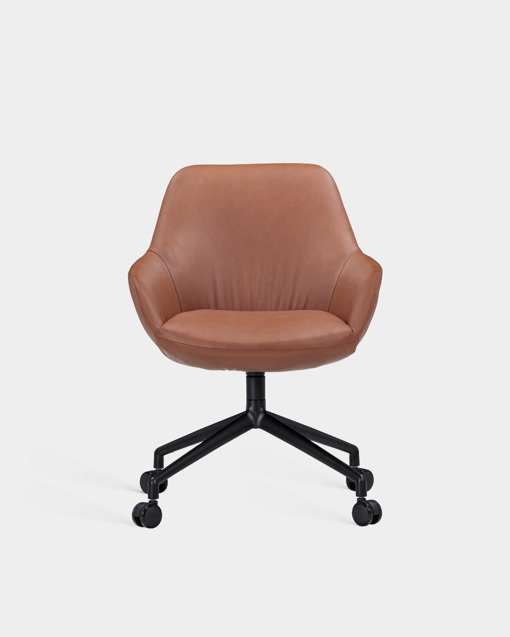 Sinum Chair - Swivel base with castors - Parma col. Cognac