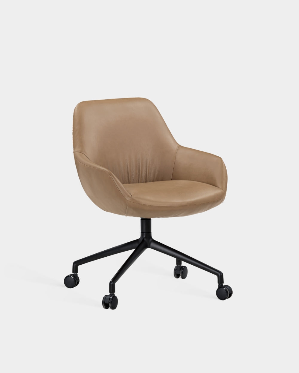 Sinum Chair - Swivel base with castors - Parma col. Macchiato