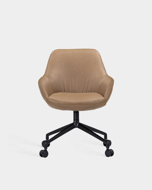 Sinum Chair - Swivel base with castors - Parma col. Macchiato