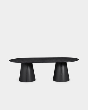 Trim Table - 240 x 120 cm - Black/black oak veneer