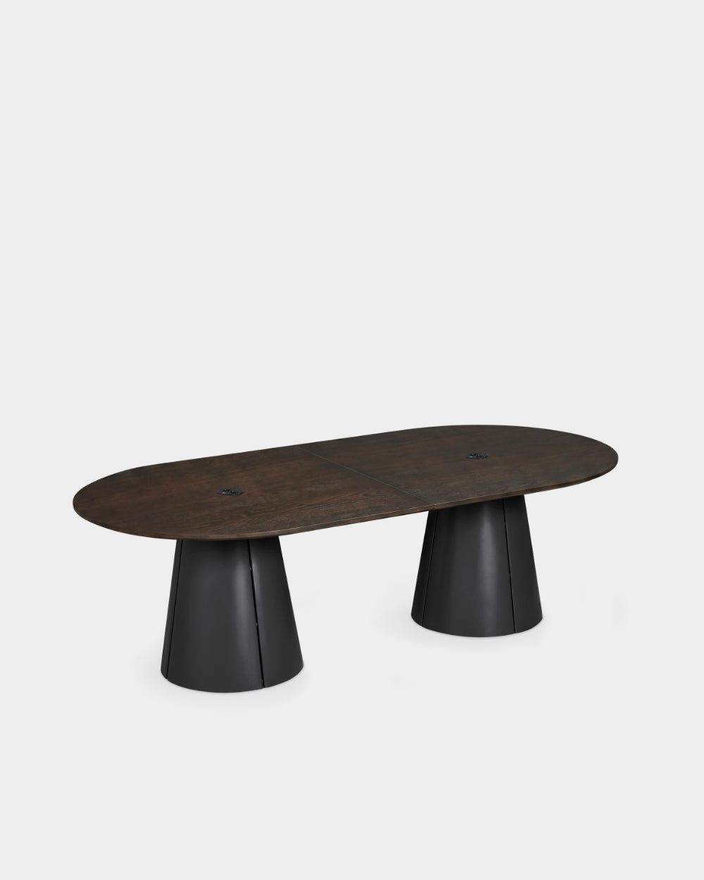 Trim Table - 240 x 120 cm - Black/Dark brown oak veneer