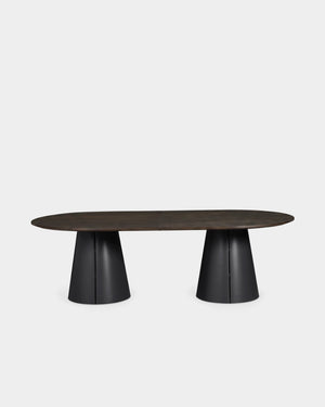 Trim Table - 240 x 120 cm - Black/Dark brown oak veneer