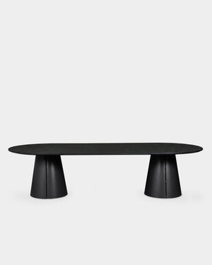 Trim Table - 300 x 120 cm - Black/black oak veneer
