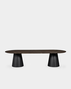 Trim Table - 300 x 120 cm - Black/Dark brown oak veneer