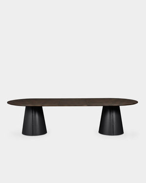 Trim Table - 300 x 120 cm - Black/Dark brown oak veneer