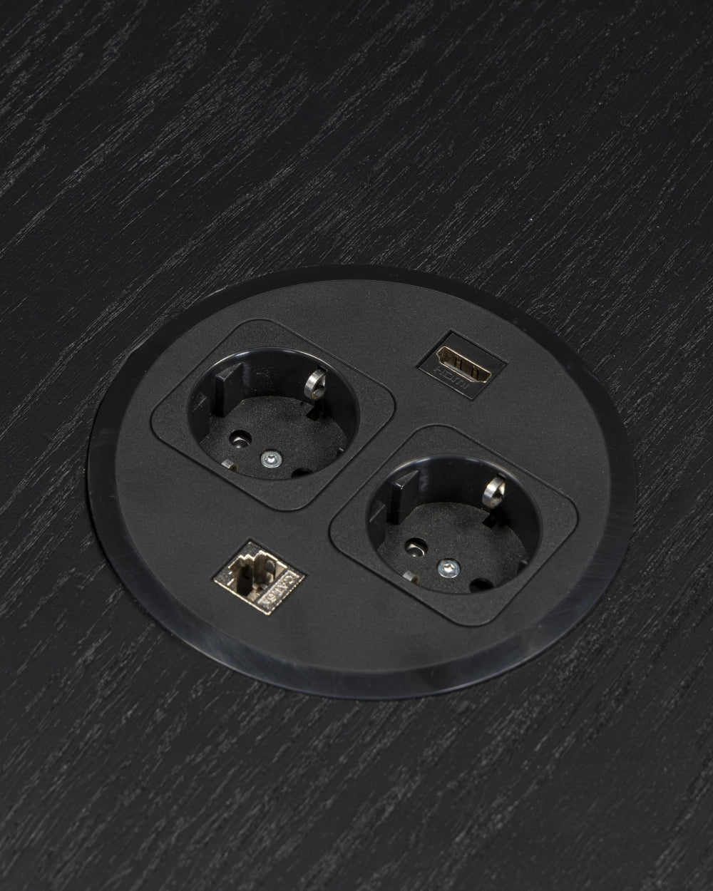 Trim Table - Ø150 - Black/Black oak veneer